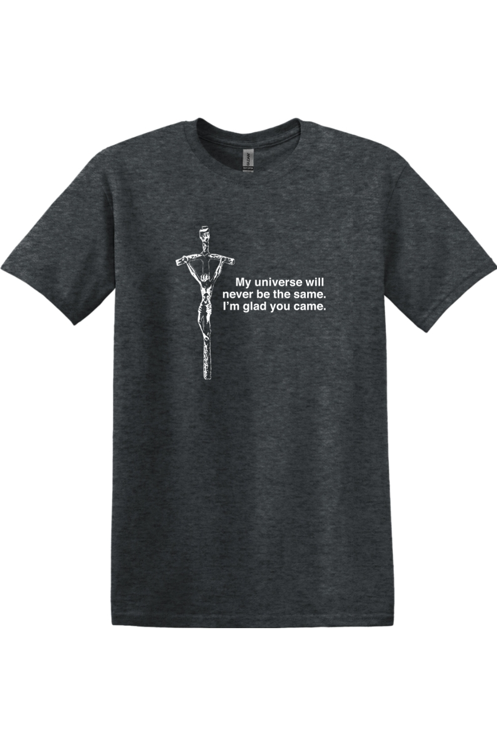 Glad He Came - Crucifix Adult T-shirt