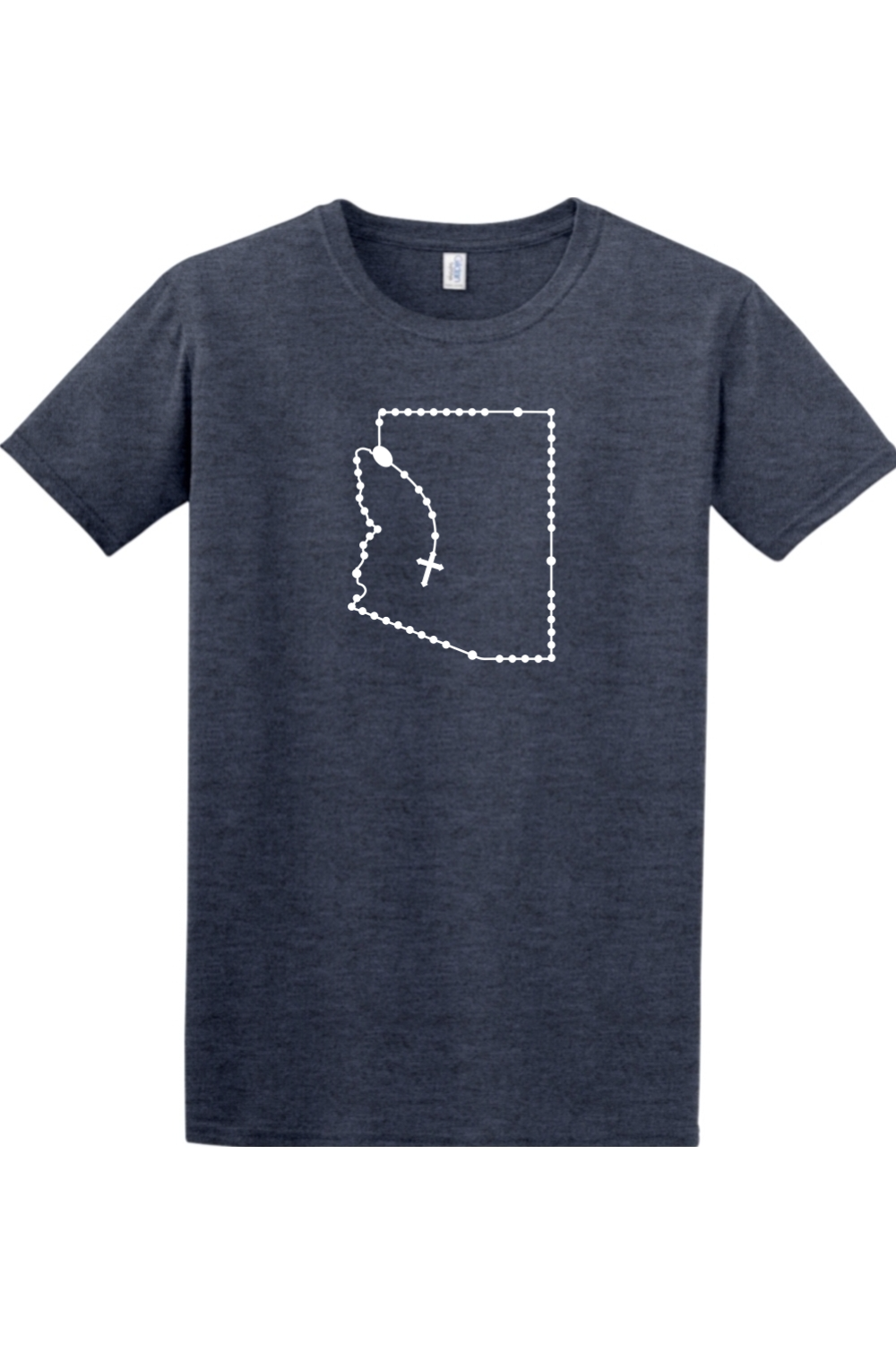 Arizona Catholic Rosary Adult T-shirt in Heather Navy