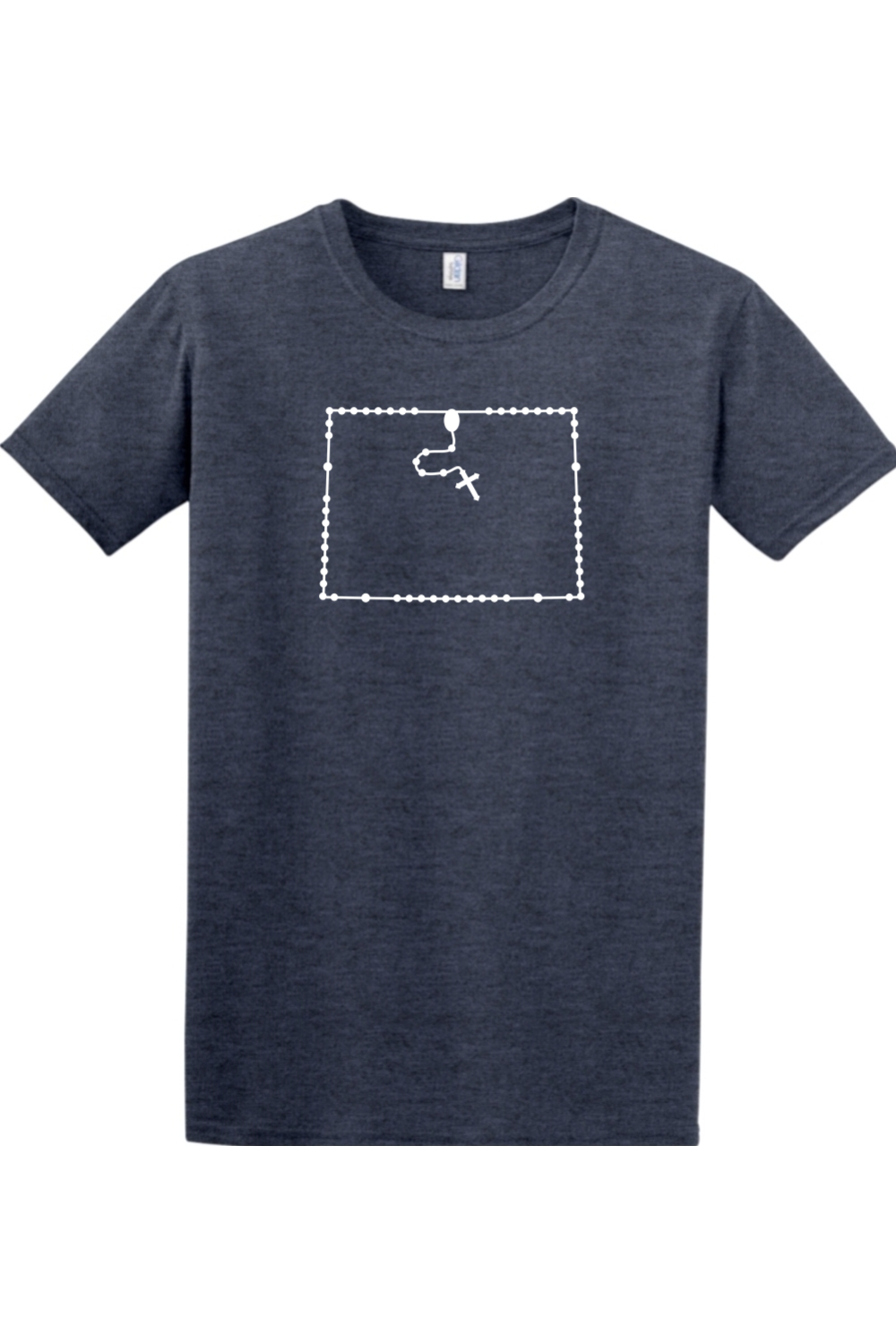 Colorado Catholic Rosary Adult T-shirt in Heather Navy