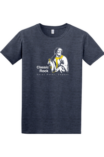 a navy t-shirt with St. Peter on it that says "Classic Rock"