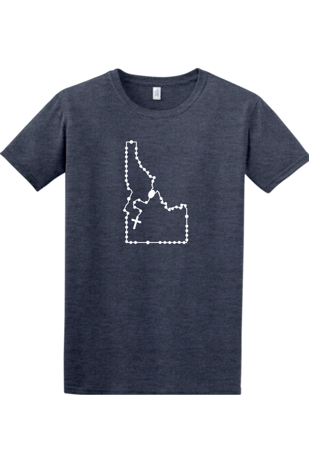 Idaho Catholic Rosary Adult T-shirt in Heather Navy