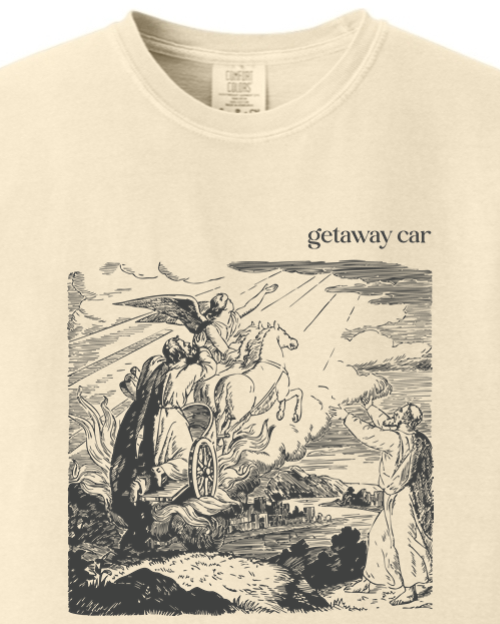 Getaway Car - Elijah in Chariot Adult T-Shirt - Comfort Colors