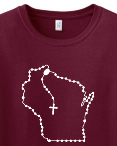 Wisconsin Catholic Rosary Adult T-shirt