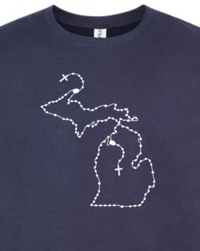 Michigan Catholic Rosary Crewneck Sweatshirt