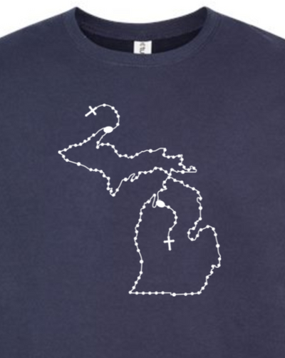 Michigan Catholic Rosary Crewneck Sweatshirt