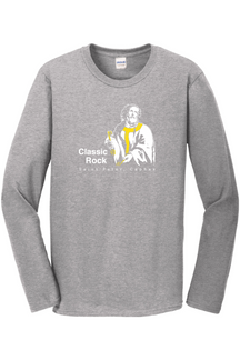 gray long sleeve shirt with image of St. Peter that says "Classic Rock" with "St. Peter, Cephas" underneath