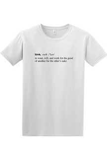 Love is a Verb Adult T-shirt