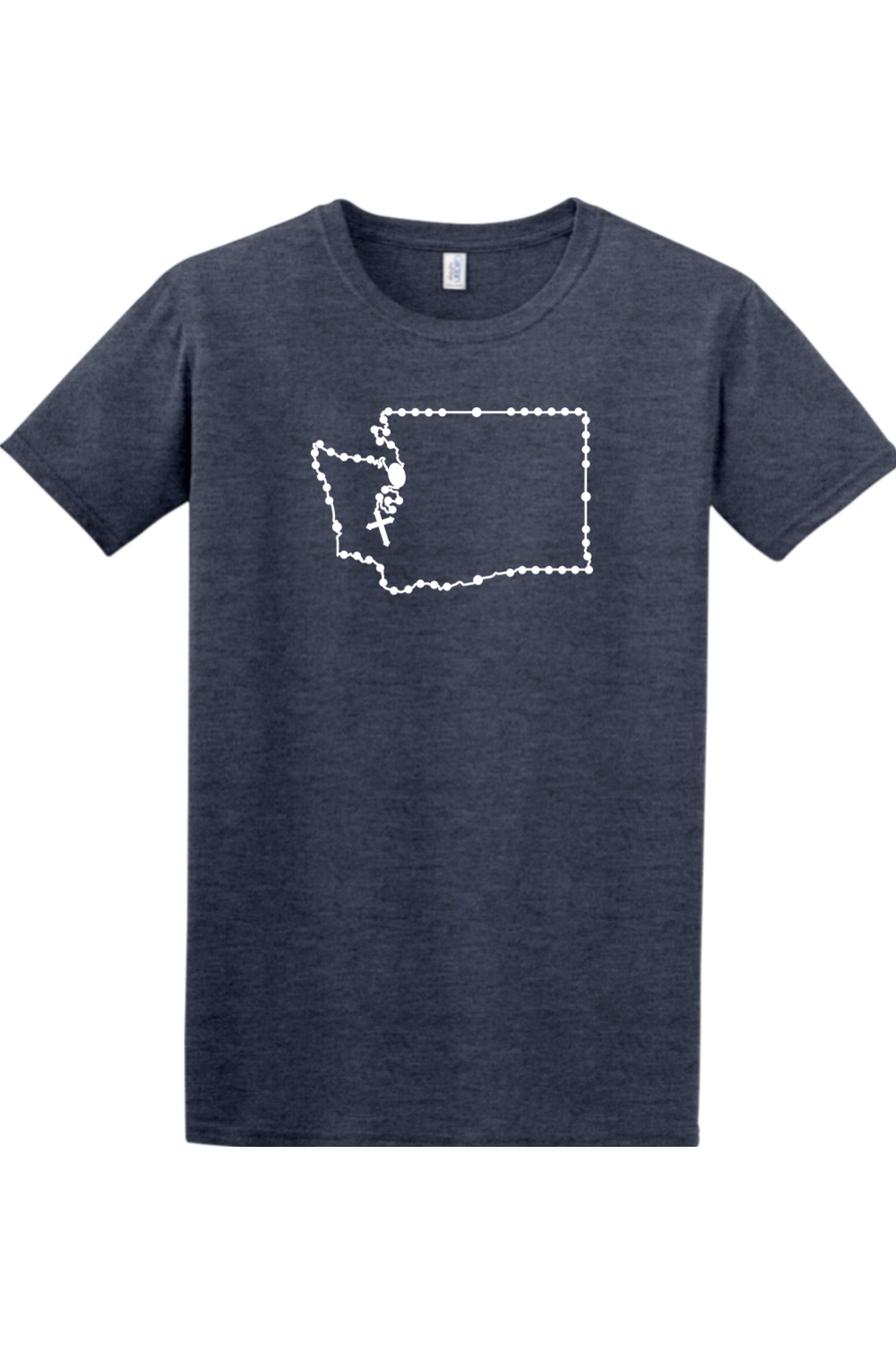 Washington Catholic Rosary Adult T-shirt in Heather Navy