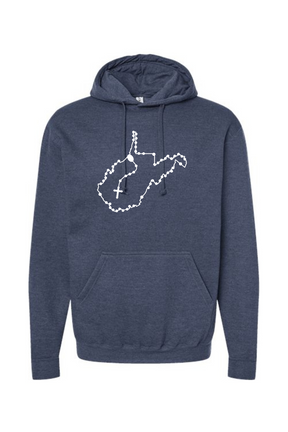 West Virginia Catholic Rosary Hoodie Sweatshirt