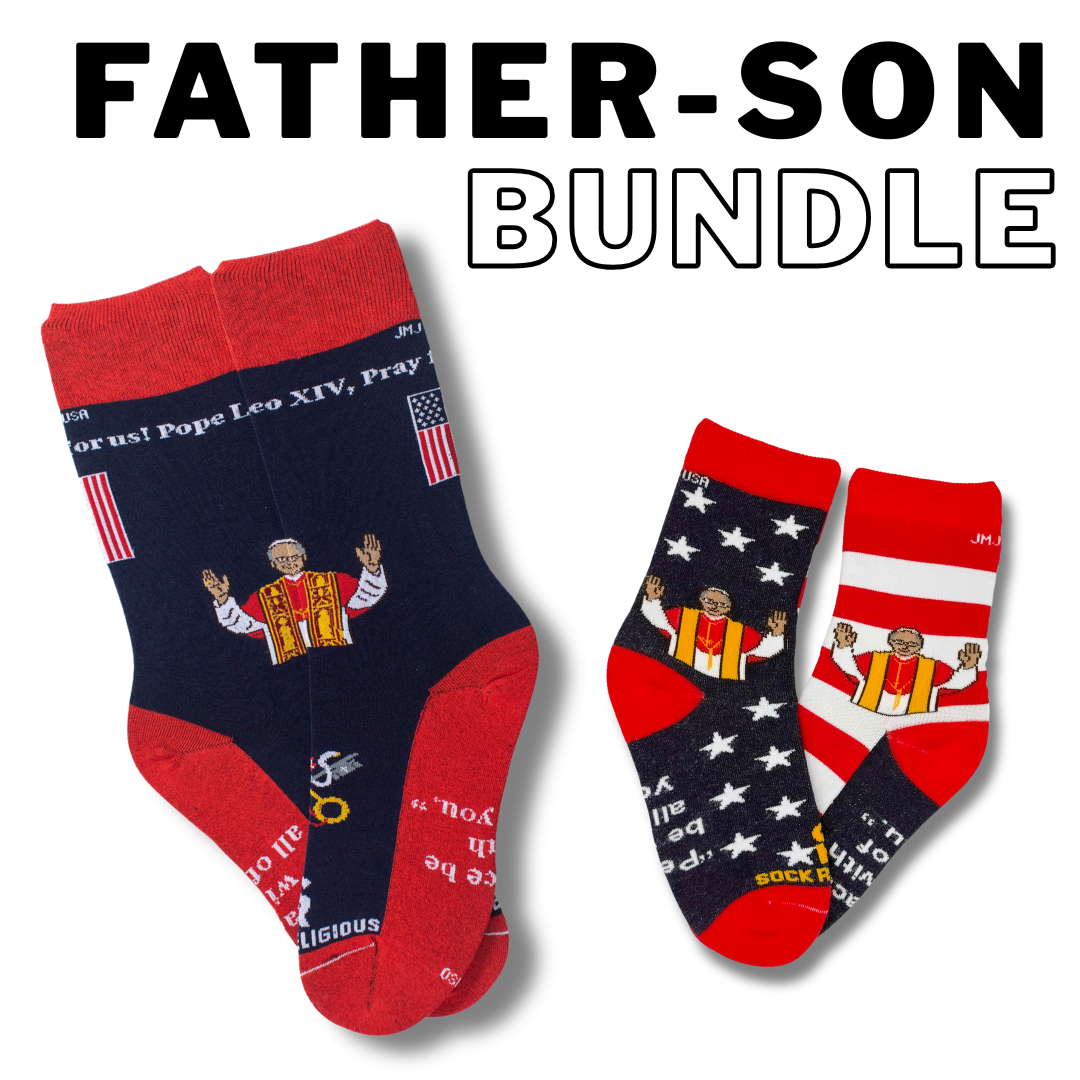 Dad + Kid: Pope Leo XIV Socks – Matching Set