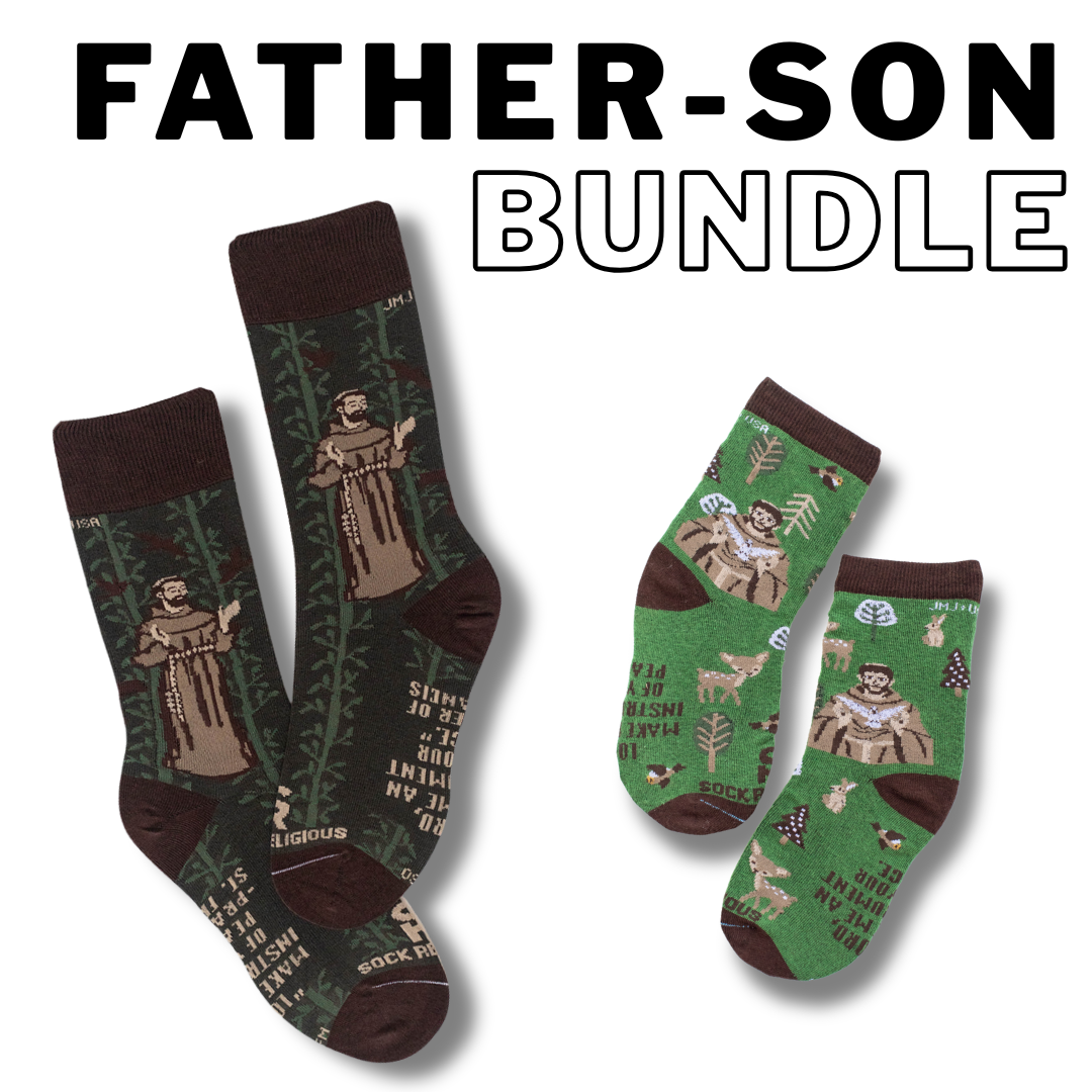 Dad + Kid: St. Francis of Assisi Socks – Matching Set