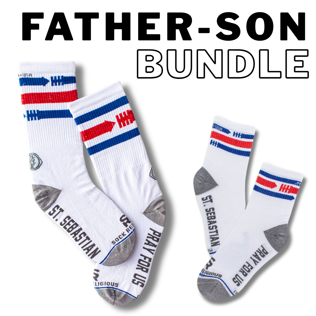 Dad + Kid: St. Sebastian - Patron of Athletes Socks – Matching Set