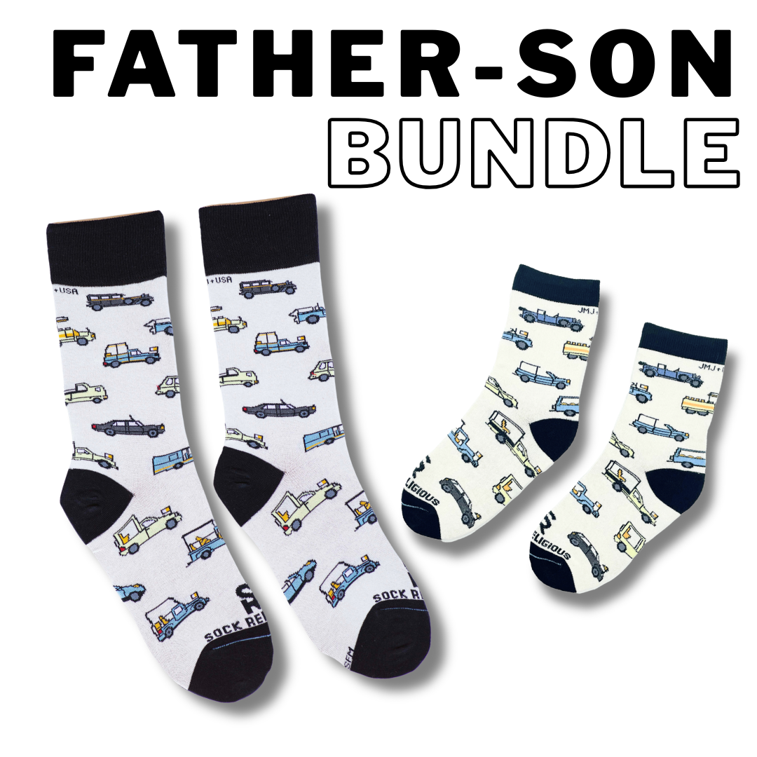 Dad + Kid: Pope Mobile Socks – Matching Set