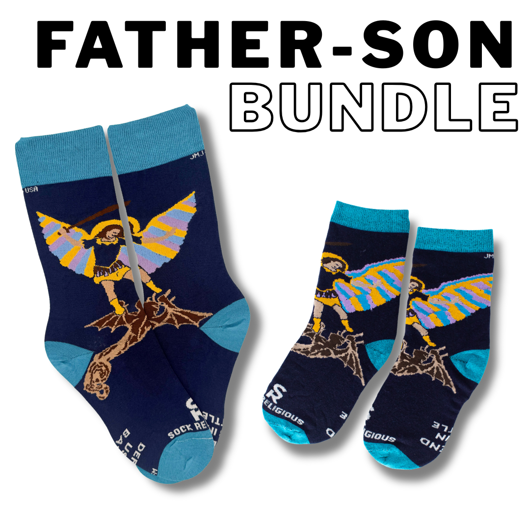 Dad + Kid: St. Michael Socks – Matching Set
