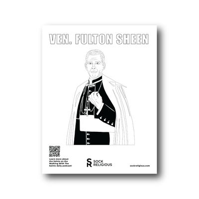 Fulton Sheen Coloring Page - FREE Digital Download