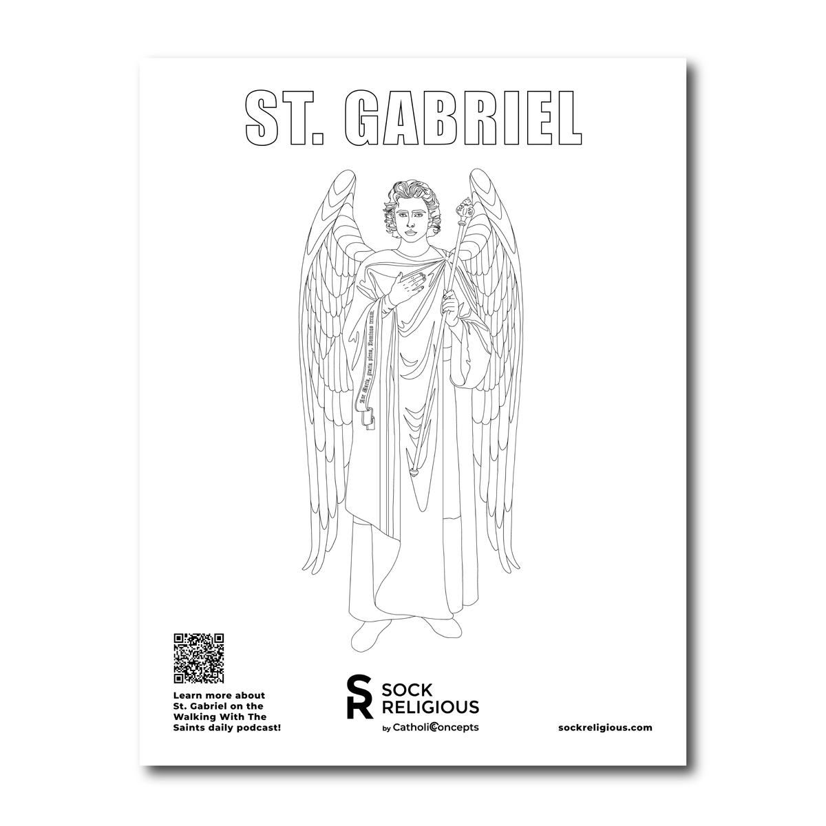 St. Gabriel Coloring Page - FREE Digital Download