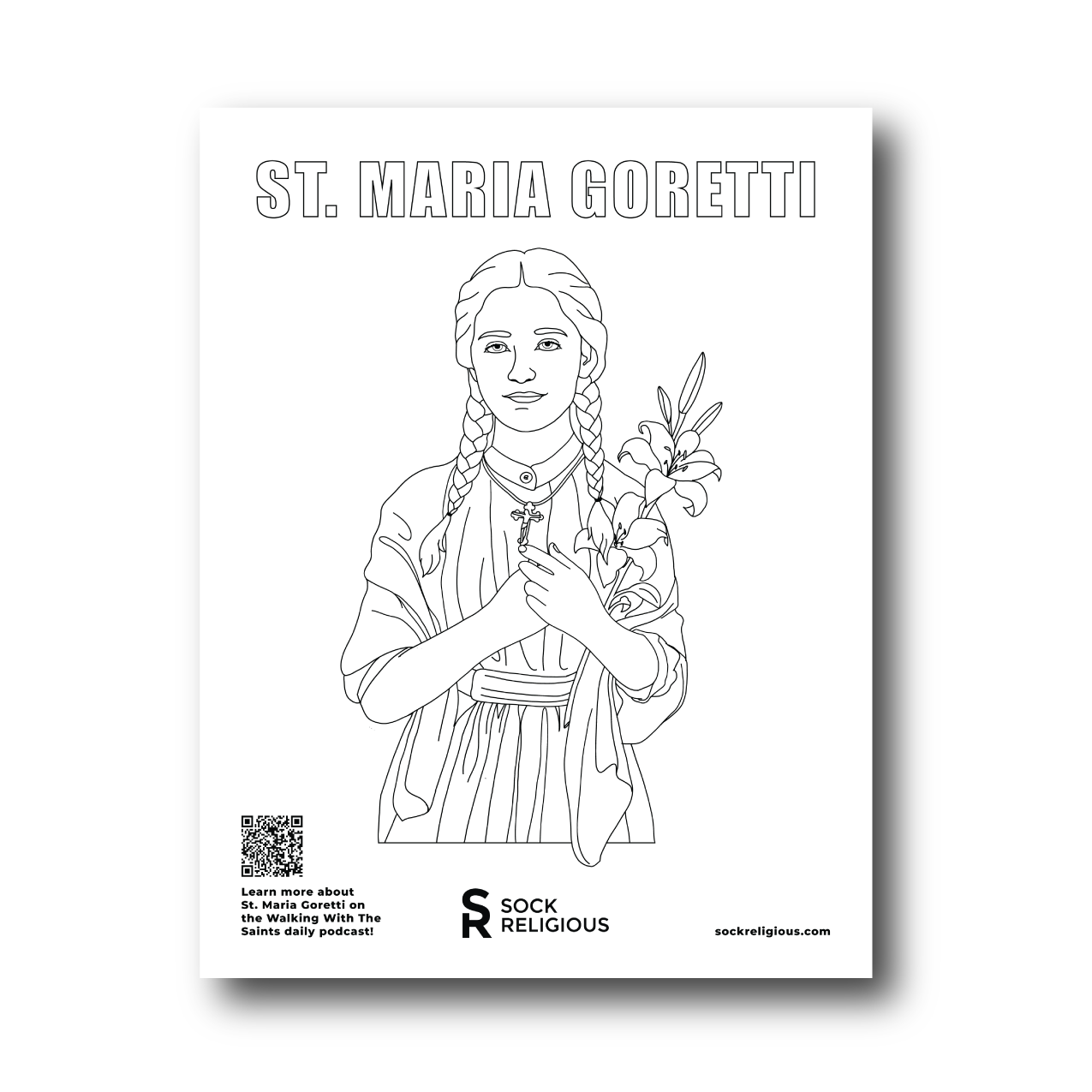 St. Maria Goretti Coloring Page - FREE Digital Download