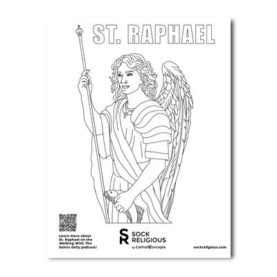 St. Raphael Coloring Page - FREE Digital Download