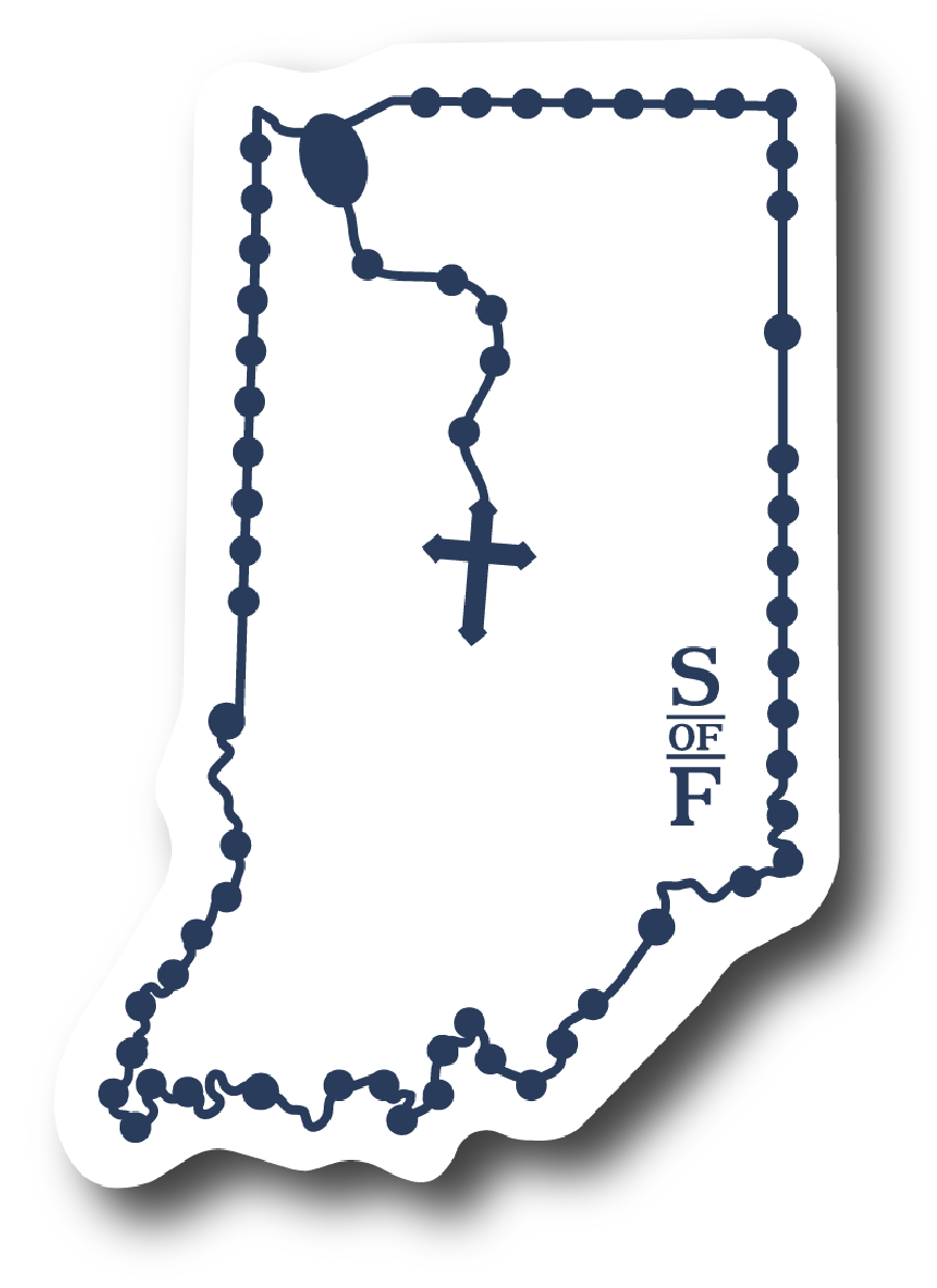 Indiana Catholic Rosary vinyl sticker - States of Faith