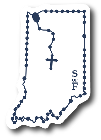Indiana Catholic Rosary Sticker