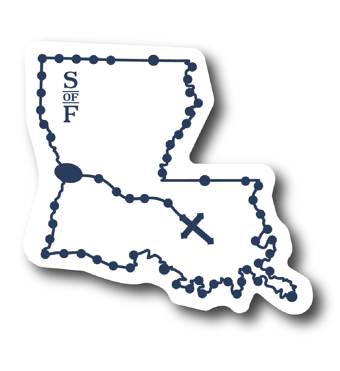Louisiana Catholic Rosary vinyl sticker - States of Faith