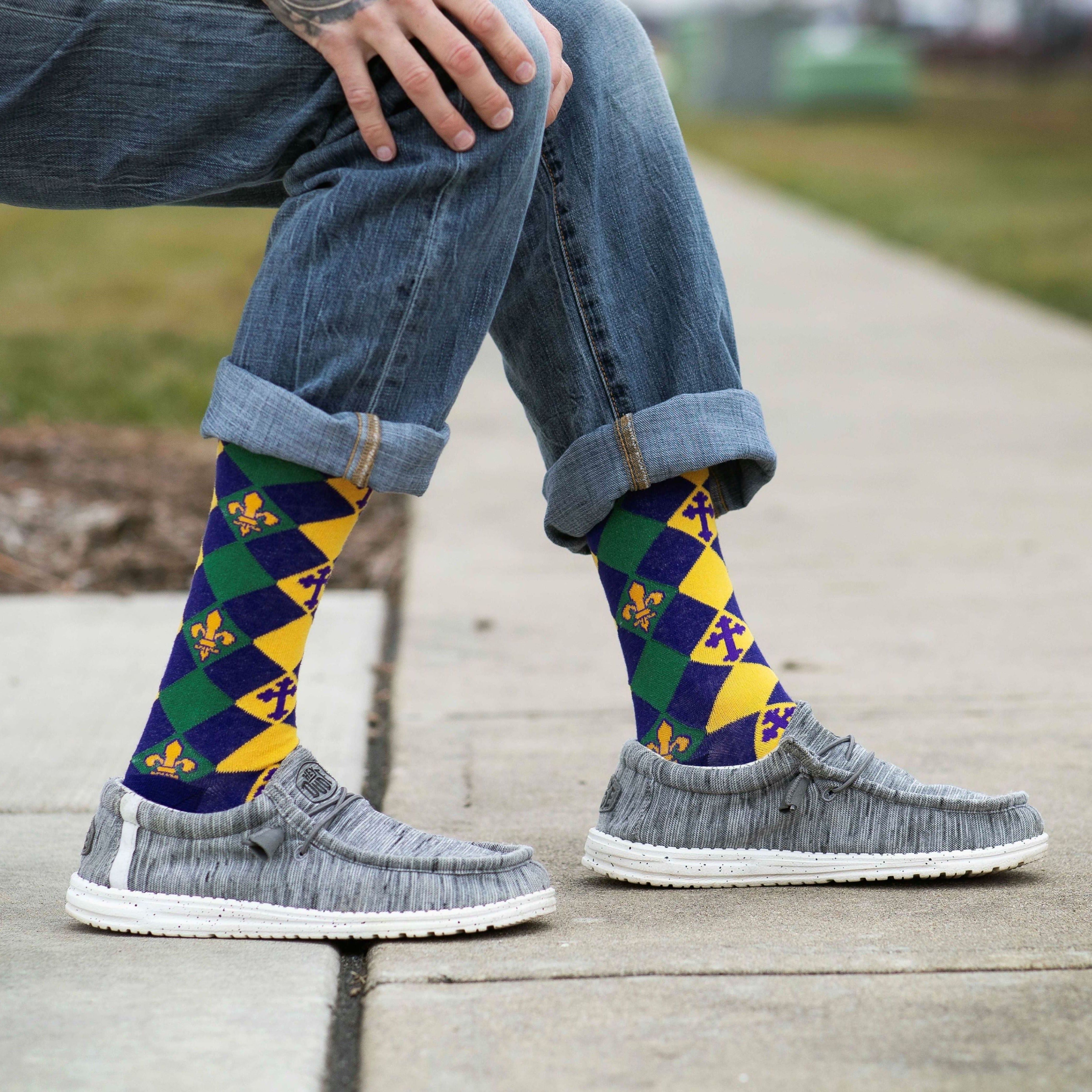 Mardi Gras Adult Socks