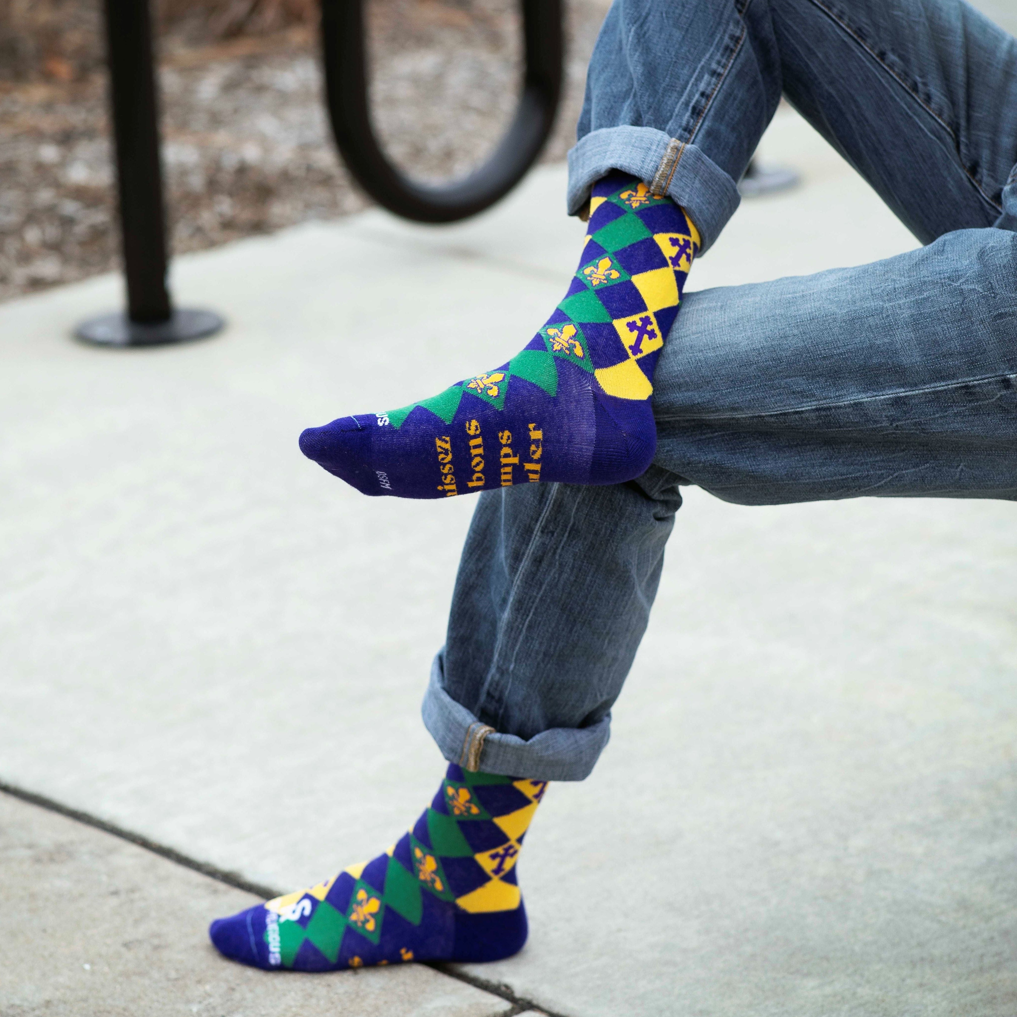 Mardi Gras Adult Socks