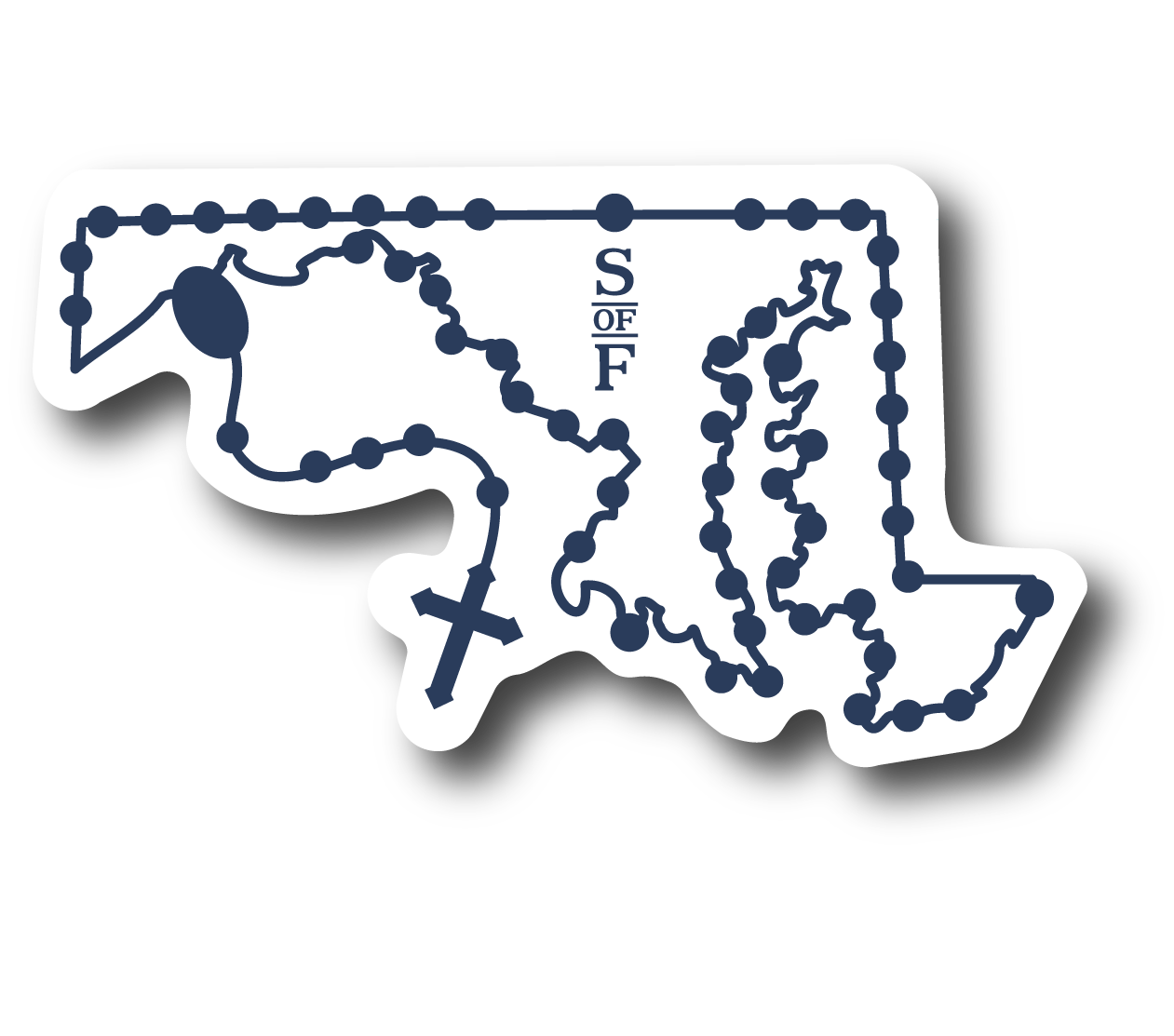 Maryland Catholic Rosary vinyl sticker - States of Faith