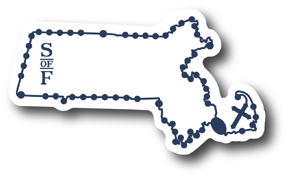 Massachusetts Catholic Rosary vinyl sticker - States of Faith