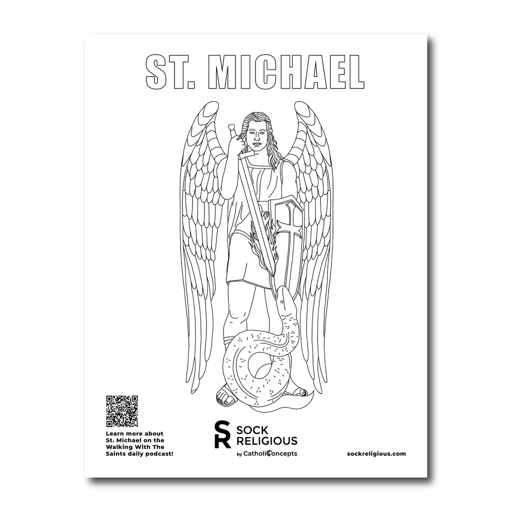 St. Michael Coloring Page - FREE Digital Download