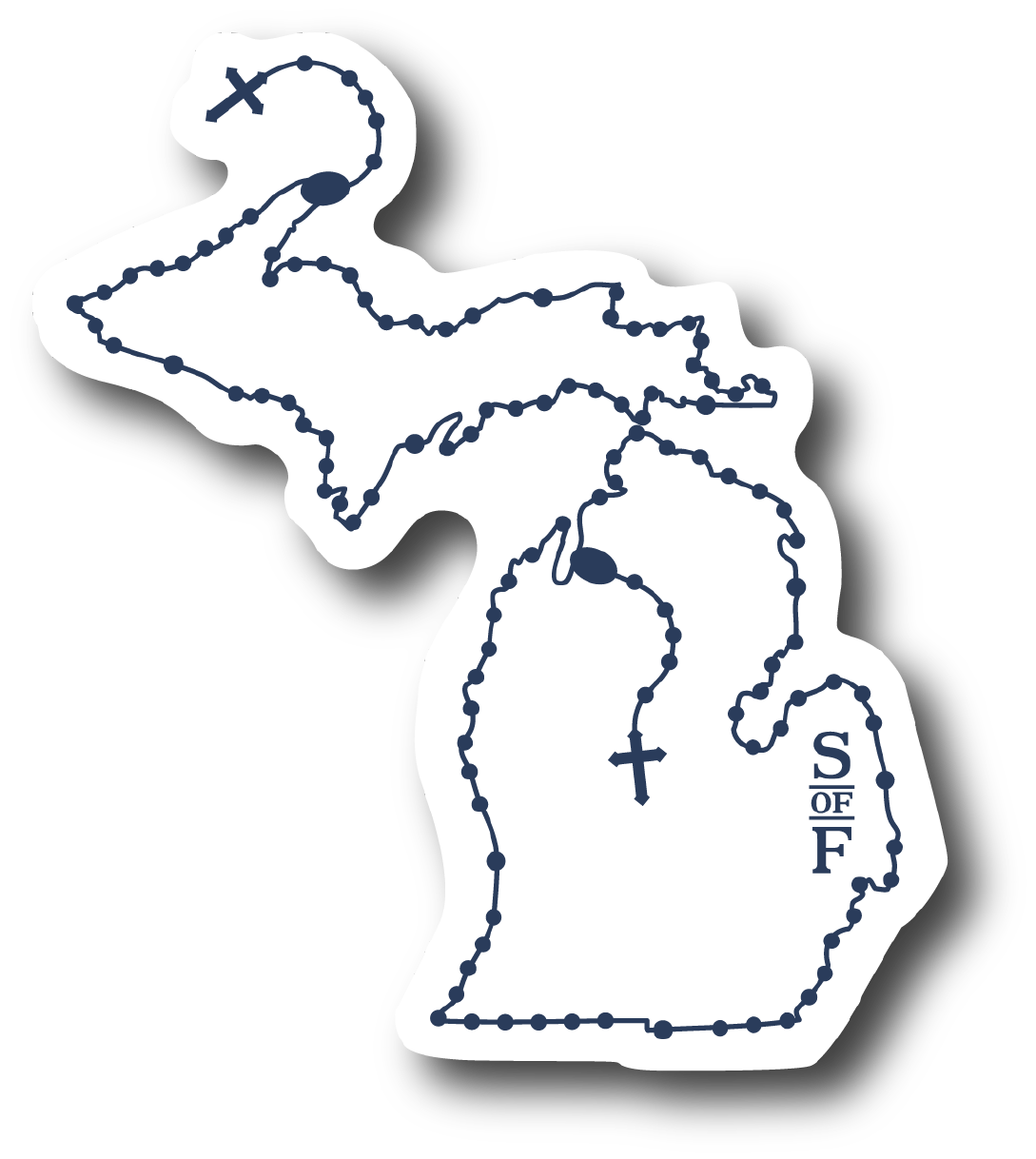 Michigan Catholic Rosary vinyl sticker - States of Faith