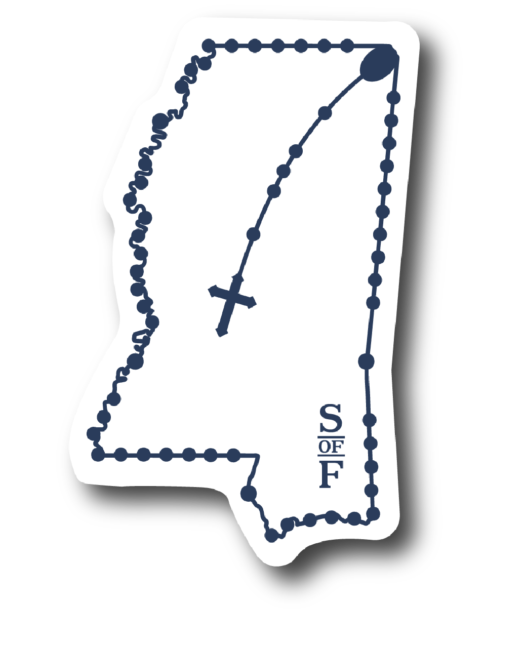 Mississippi Catholic Rosary vinyl sticker - States of Faith