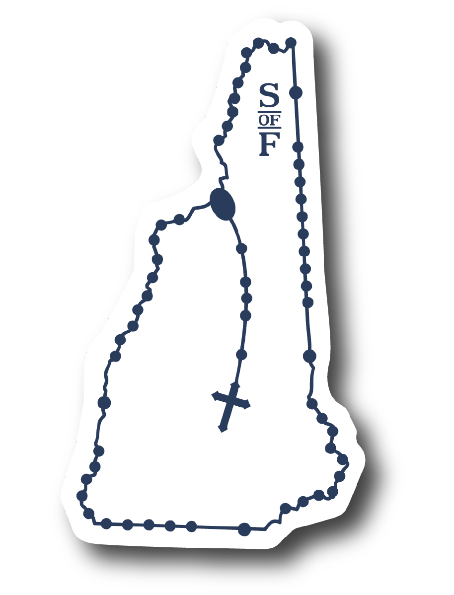 New Hampshire Catholic Rosary vinyl sticker - States of Faith