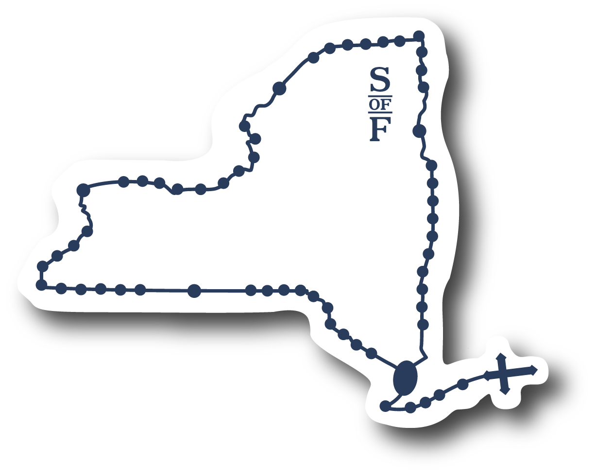 New York Catholic Rosary vinyl sticker - States of Faith