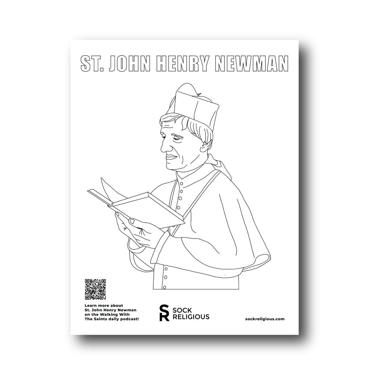 St. John Henry Newman Coloring Page - FREE Digital Download