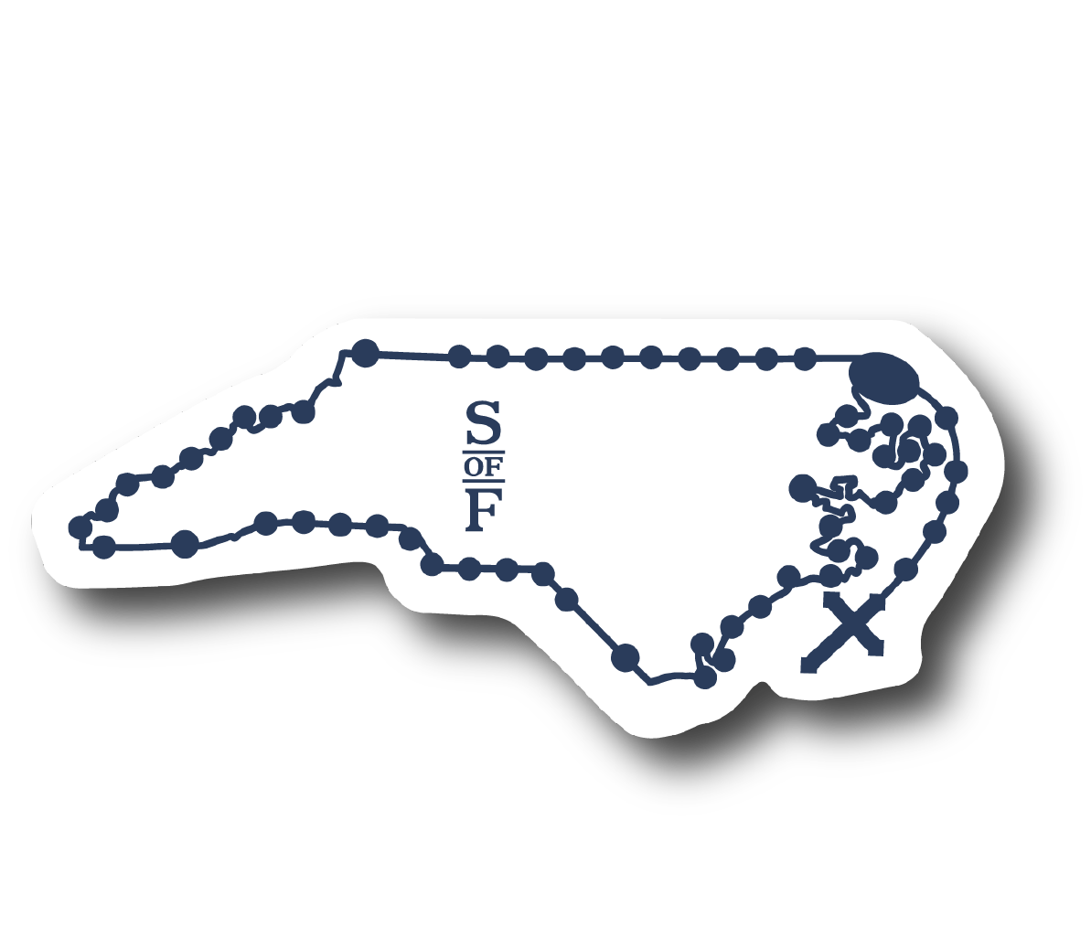 North Carolina Catholic Rosary vinyl sticker - States of Faith