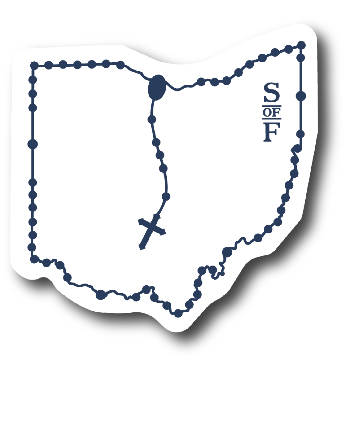 Ohio Catholic Rosary vinyl sticker - States of Faith