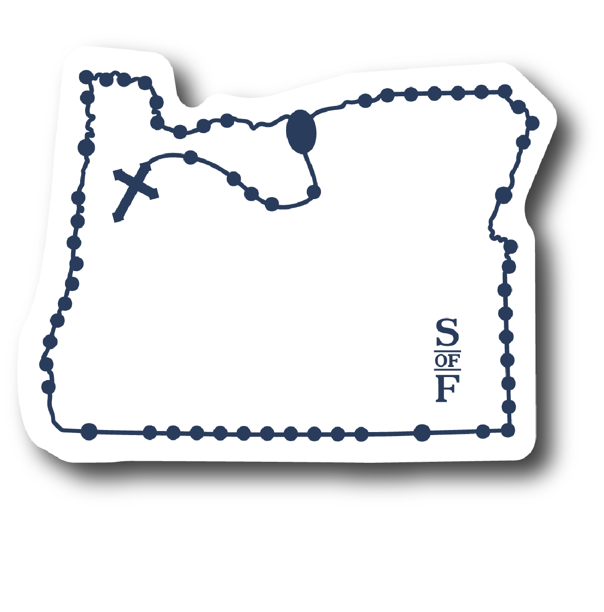 Oregon Catholic Rosary vinyl sticker - States of Faith