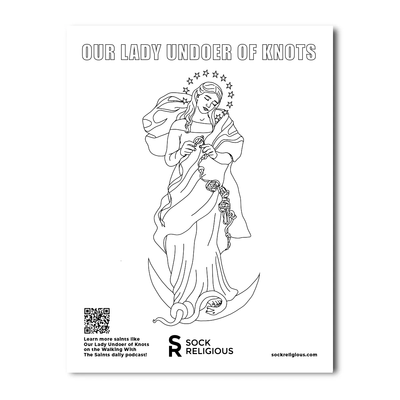 Our Lady Undoer of Knots Coloring Page - FREE Digital Download