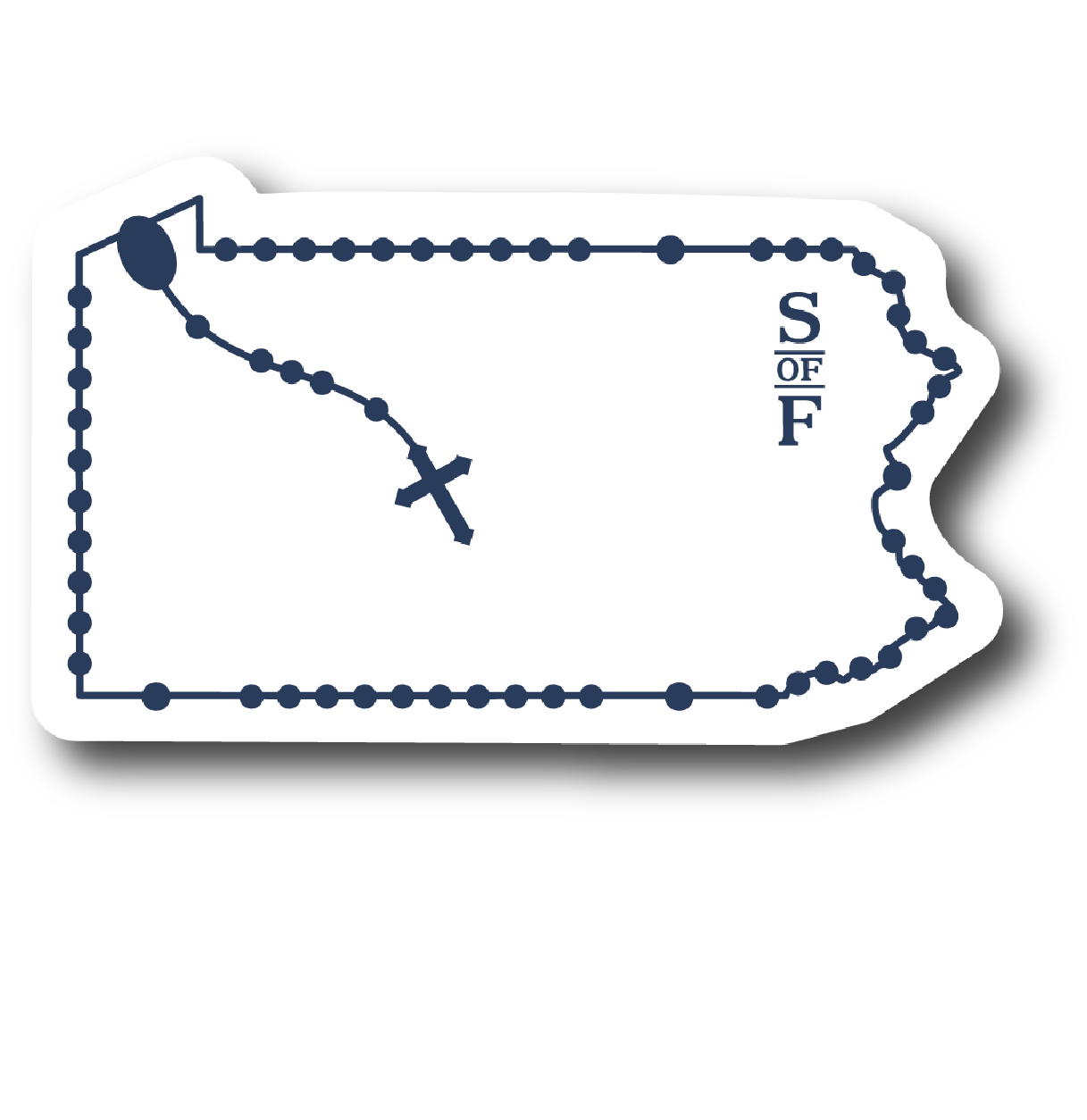 Pennsylvania Catholic Rosary vinyl sticker - States of Faith