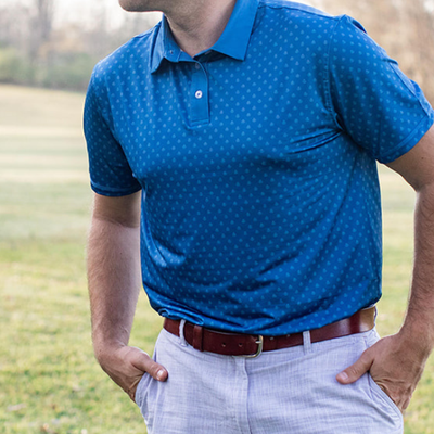 Marian Monogram Catholic Men's Performance Polo