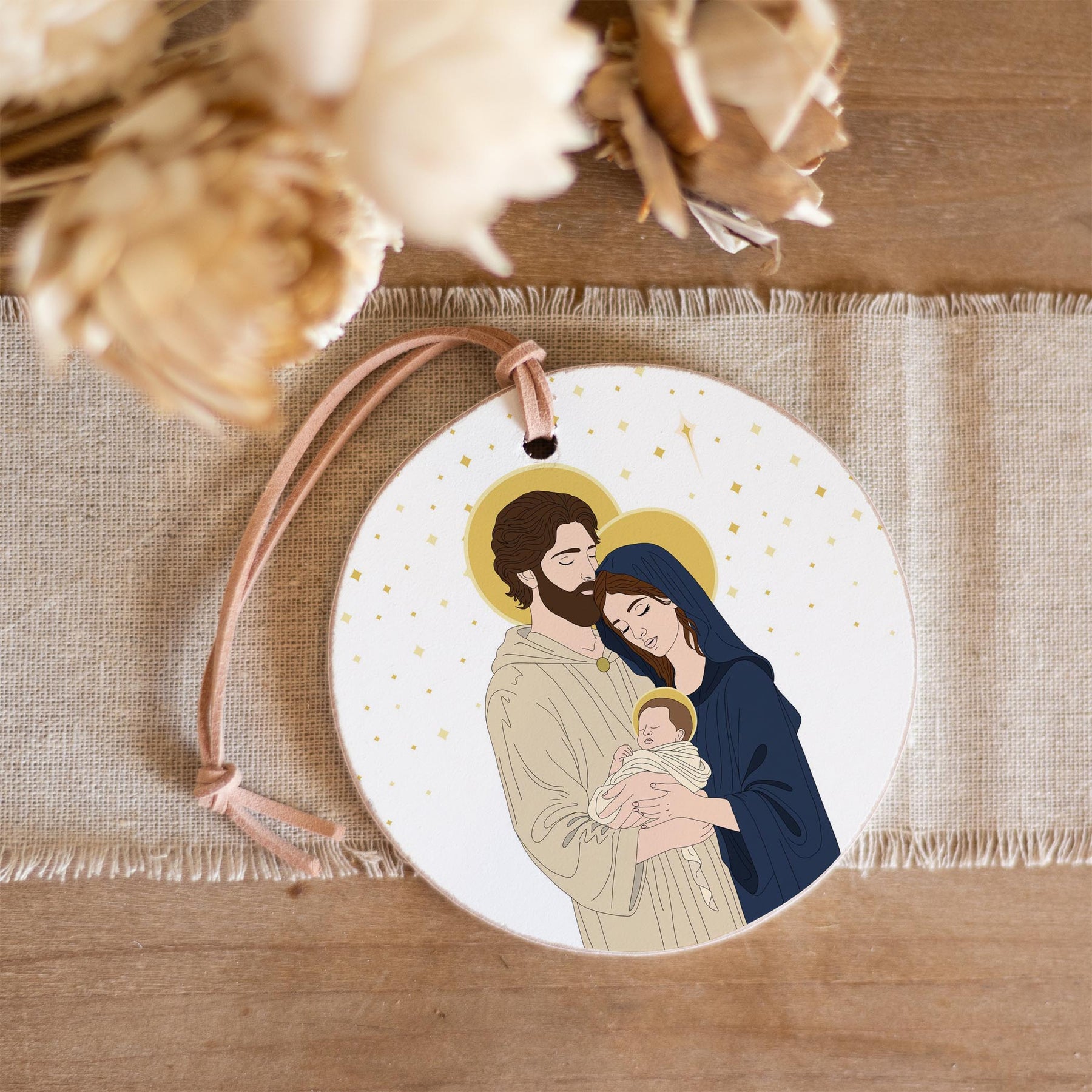 Holy Family 2 4" Round Ornament | Catholic Gifts & Decor-3