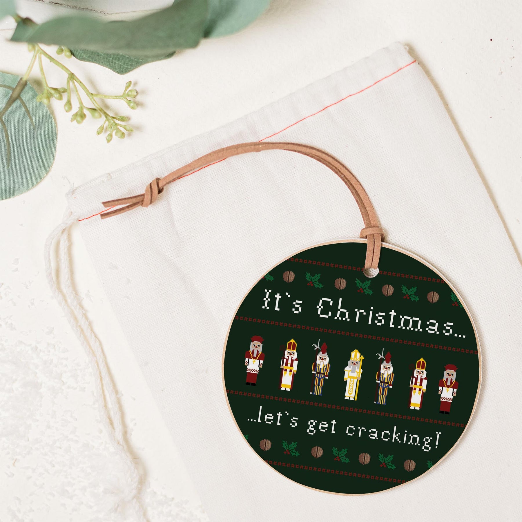 It's Christmas Let's Get Cracking 4" Round Ornament | Catholic Gifts & Decor-1