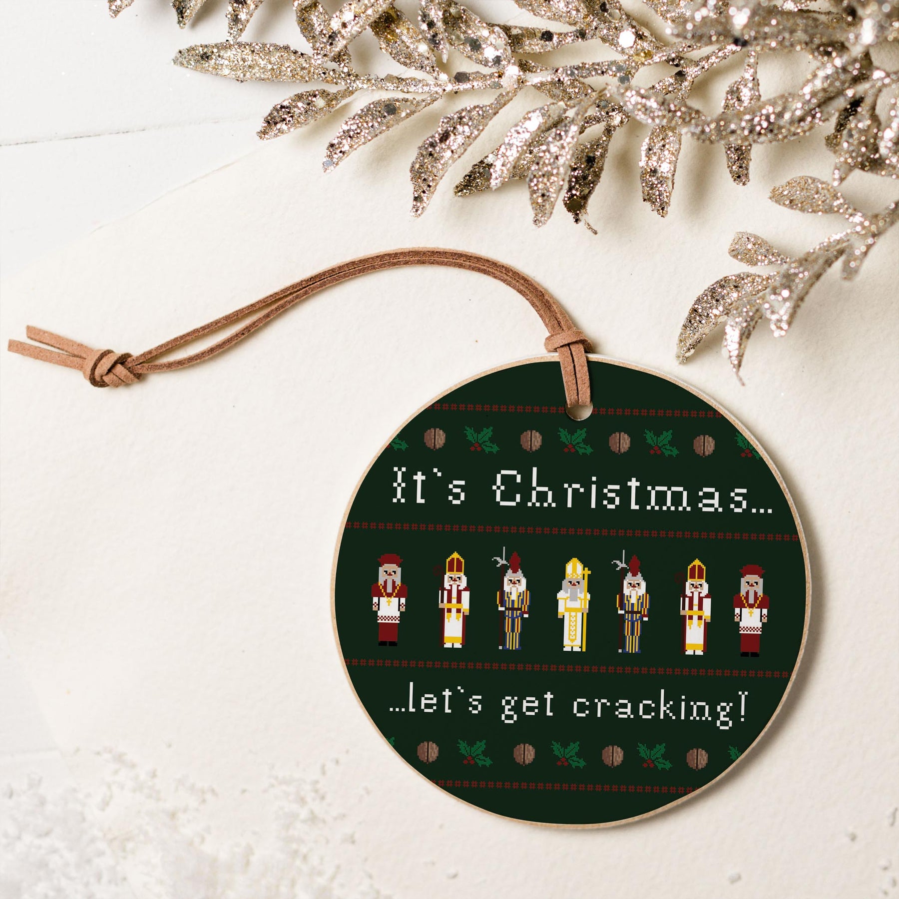 It's Christmas Let's Get Cracking 4" Round Ornament | Catholic Gifts & Decor-5