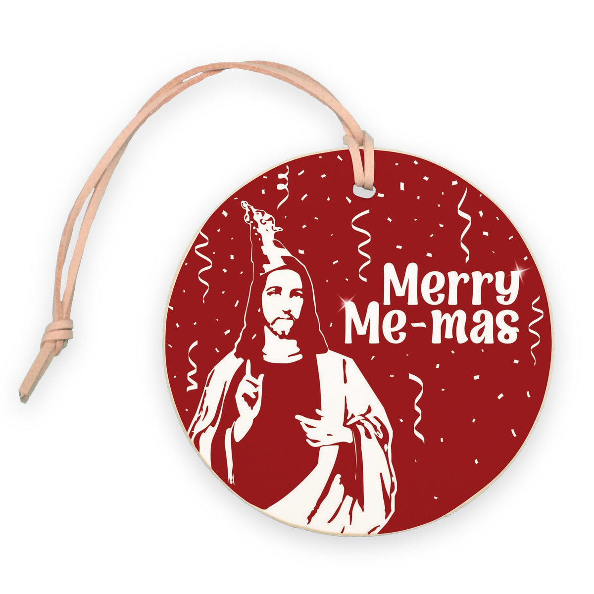 Merry Me-mas  4" Round Ornament | Catholic Gifts & Decor-0