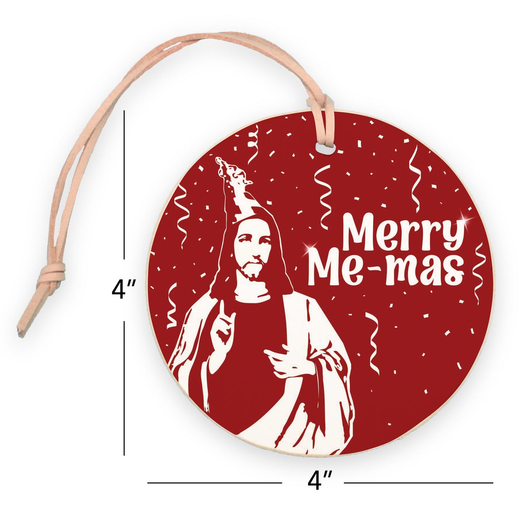 Merry Me-mas  4" Round Ornament | Catholic Gifts & Decor-7