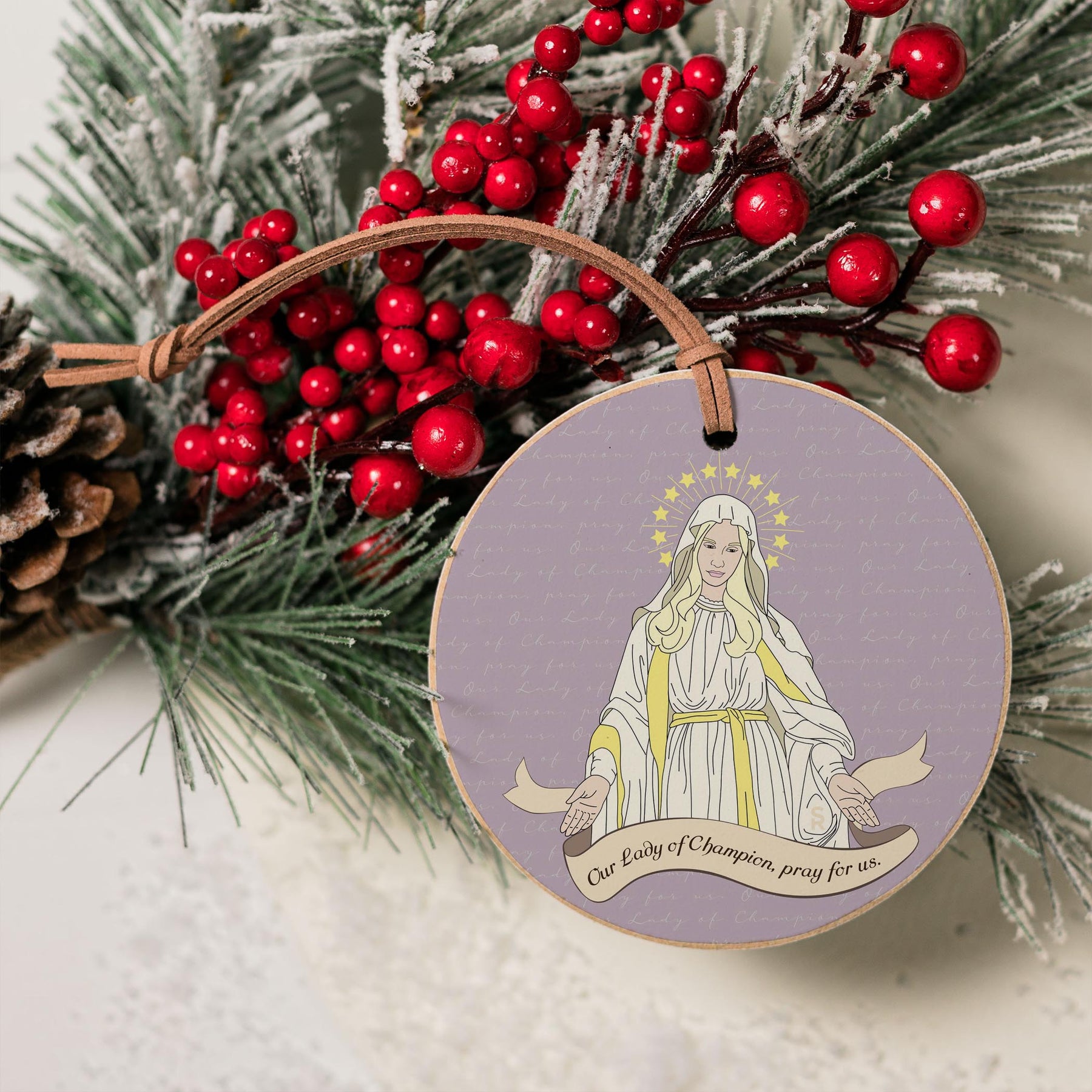 Our Lady of Champion 4" Round Ornament | Catholic Gifts & Decor-4