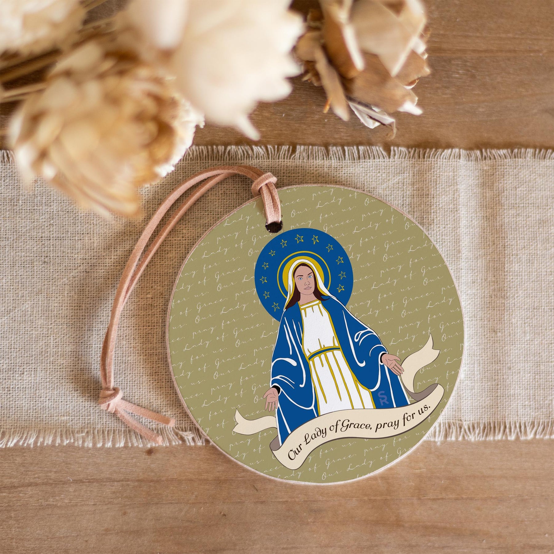 Our Lady of Grace  4" Round Ornament | Catholic Gifts & Decor-3