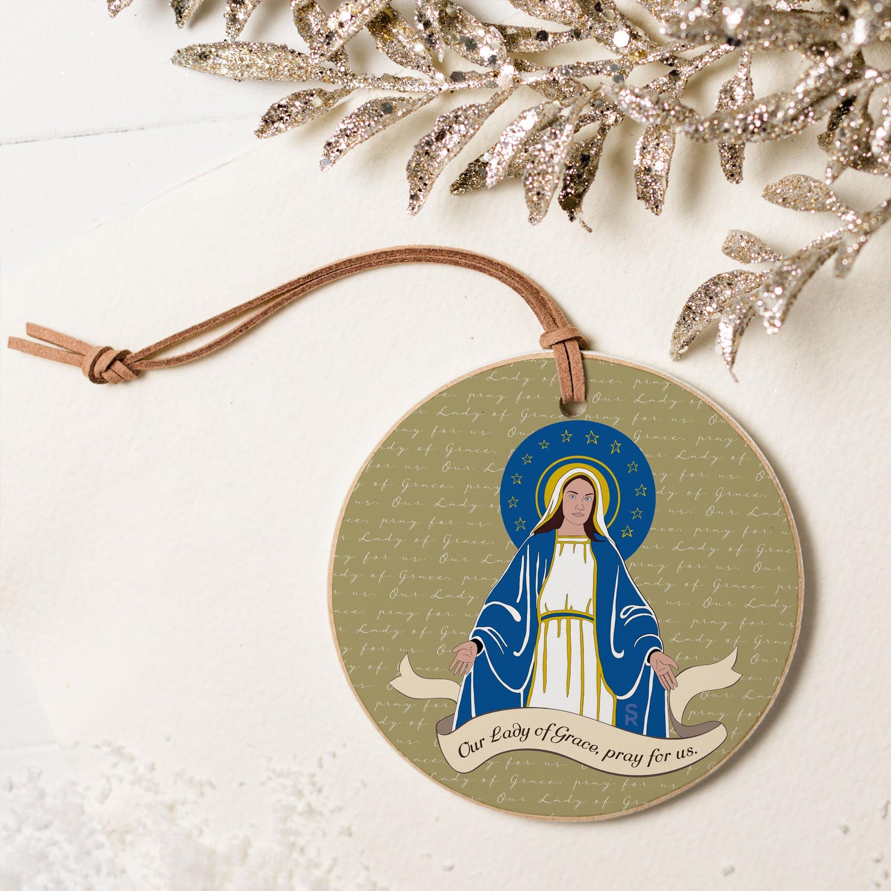 Our Lady of Grace  4" Round Ornament | Catholic Gifts & Decor-5