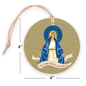 Our Lady of Grace  4" Round Ornament | Catholic Gifts & Decor-7